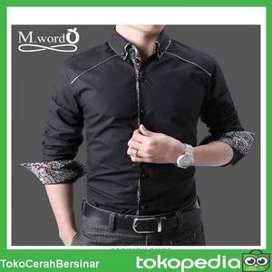 Hem Zack Black Ot Pakaian Pria Kemeja Slim Fit Warna Hitam Promo