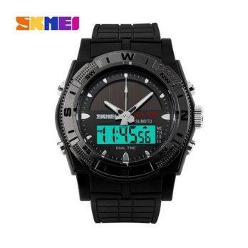 Jam Tangan SKMEI SOLAR POWER Waterproof 5ATM Dual Time Tenaga Surya