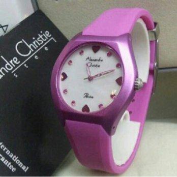 Jam Tangan Wanita Mewah Alexandre Christie 2386 Puple Original