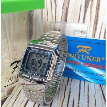 Jam tangan fortuner data bank silver original