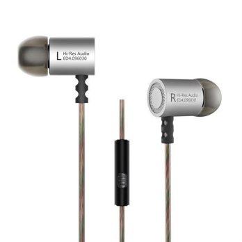 Knowledge Zenith HiFi Metal In-ear Earphones Heavy Bass 9.6mm Driver - KZ-ED4 - Silver