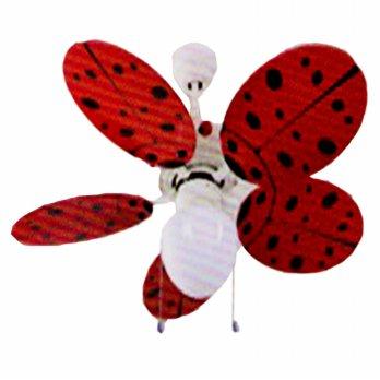 MT.EDMA 42IN Ladybird Ceiling Fan Dengan Lampu Dekorasi Merah Polkadot Type Terbaru