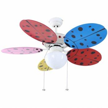 MT.EDMA LADYBIRD 42" Kipas Angin Dekorasi WH Baling - COLOURFUL POLKADOT