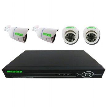 Medusa CCTV Paket Ekonomis 4CH AHD KA6404M-A371R+616R-1.3MP-3.6MM