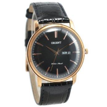 Orient Jam Tangan Pria Hitam Rosegold Leather Strap FUG1R004B6