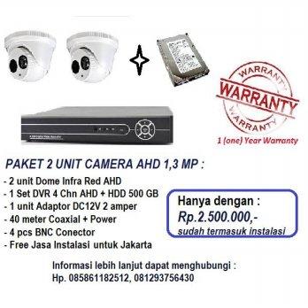 PAKET CAMERA CCTV AHD 1.3 MEGA PIXEL