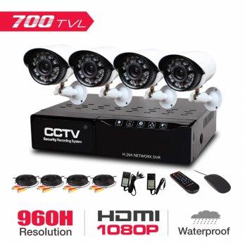 Paket Komplit Kamera CCTV Nordic Equip / 4CH / 700TVL / 960H / 1080P + HDD 500GB