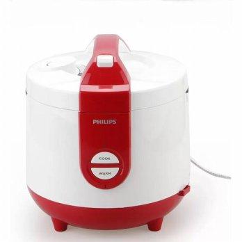 Philips Rice Cooker HD3118/32- 2 liter - Putih/Merah