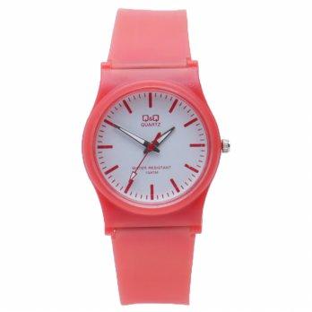 Q&Q - Jam Tangan Analog Unisex - Rubber Merah - Dial Merah - Bezel Putih QQX 1014