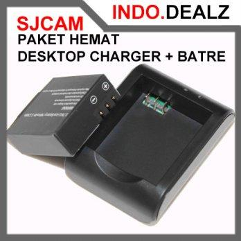 SJCAM SJ4000/SJ5000/M10 PAKET HEMAT BATRE + DESKTOP CHARGER SET