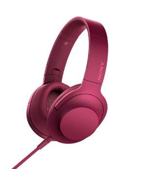 Sony h.ear on High Resolution Audio Headphones MDR-100AAP - Bordeaux Pink