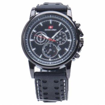 Swiss Army - Jam Tangan Analog Pria - Rubber Hitam - Dial Hitam - Bezel Hitam SAX 1013