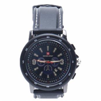 Swiss Army - Jam Tangan Analog Pria - Rubber Hitam - Dial Hitam - Bezel Hitam SAX 1019