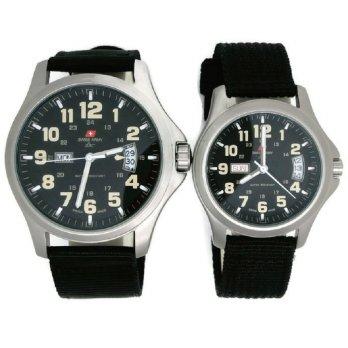 Swiss Army Jam Tangan Couple Hitam Kanvas SA 7702