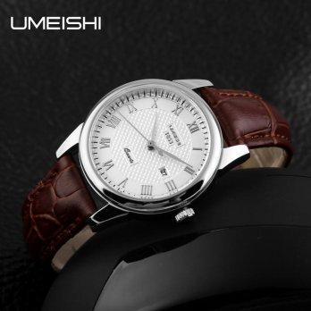 Umeishi Quartz Leather Strap Women Fashion Watch 30M Water Resistance - Q011L - Coffee