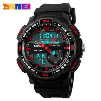 jam tangan pria original model casio SKMEI AD1109 Red black