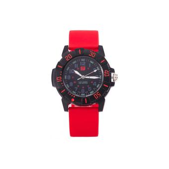 '"''""Fashion Casual Waterproof Men''''s Watch Jelly Silicone Band Wristwatch Water Resistant (Red)""''"'  