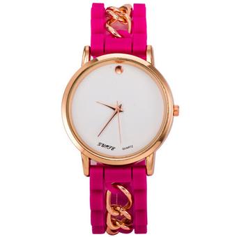 '"''""Fashion Simple Watch Women''''s Watch Jelly Silicone Band GENEVA Chain (Rose Red)""''"'  