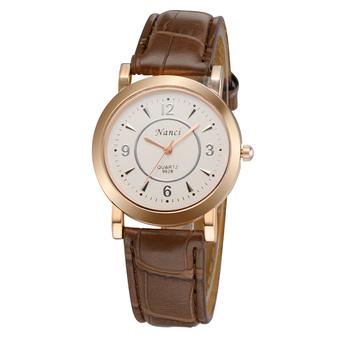 2015 Brand Big Dial wristwatch for Lover Men Women Watches Casual PU Leather Couple Dress Watch(Women) (Intl)  