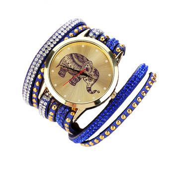 2015 Fashion Bracelet 8 Colors Luxury Geneva Wrist Watch Royal Blue (Intl)  