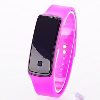 2015 Fashion Sport Digital Watch Silicone Running Bracelet Watch for Women Men Kids Wristwatch Relogio Feminino Clock (Rose) - Intl  