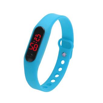 2015 New Fashion Touch Screen LED Bracelet Digital Watches For Men&Ladies&Child Clock Womens Wrist Watch Sports Wristwatch(Sky Blue) - Intl  