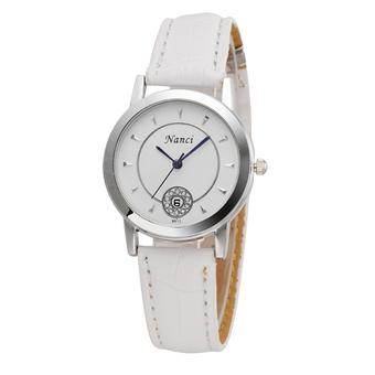 2015 Newest PU Leather with Calender Quartz Watch Couples' Casual Wrist Watch Woman (Intl)  