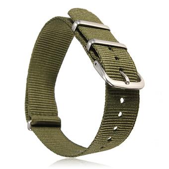 20mm Ballistic Sport Nylon Wrist Watch Band Strap Stainless Steel Buckle Useful Green  