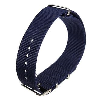 20mm Ballistic Sport Nylon Wrist Watch Band Strap Stainless Steel Buckle Useful Blue  