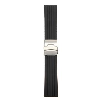 20mm Mens Silicone Rubber Watch Strap Band Waterproof Deployment Clasp (Intl)  