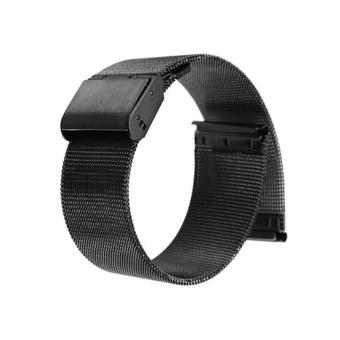 22mm Adjustable Stainless Steel Straight End Mesh Bracelet Watch Band Watch Strap with Folding Clasp (Black) - Intl  