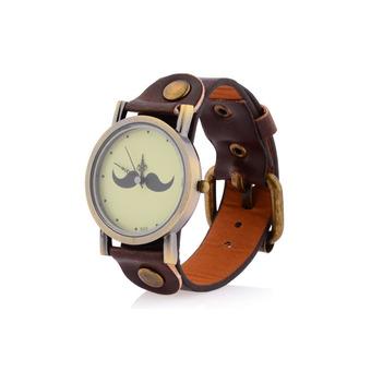 360WISH Girl’s Analog Beard Quartz Wrist Watch PU Leather Belt Brown  