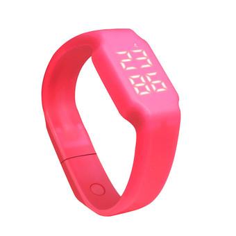 3D LED Calorie Pedometer Sportsmart Smart Bracelet Wrist Watch Unisex Red  