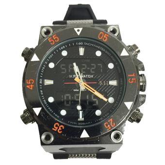 511 Jam Tangan Pria Wrist Watch - Tali Karet - Hitam  