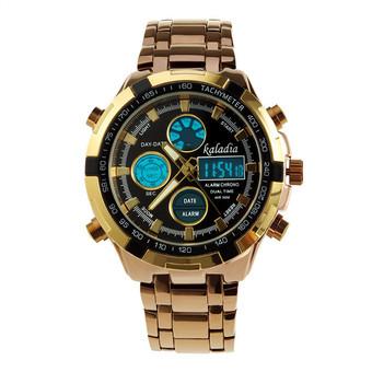 9000A Men's Business Casual Three Disc Stainless Steel Watch Gold (Intl)  