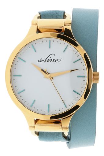 A_line Jam Tangan Wanita - Biru - Strap Leather - 80027-YG-02-TURAS  