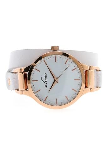 A_line Jam Tangan Wanita - Putih - Strap Leather - 80027-RG-02-WHT  