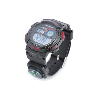 A1278 Men's Stylish Diving Quartz Wrist Watch w/ EL Backlit 1 x CR2025(Black + Red)  