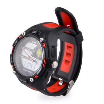 AD1304 Stylish Sports 50m Water Resistant Quartz Digital Wrist Watch(Black + Red)  