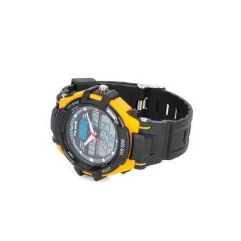 AK1272 Sports Diving Analog + Digital Watch w/ EL Backlit / Stopwatch / Alarm Clock(Black + Yellow)  