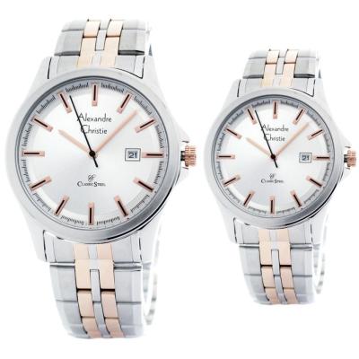 Alexandre Christie 8402 Jam Tangan Pasangan - Silver