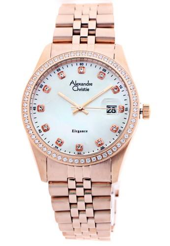 Alexandre Christie 8461 - Jam Tangan Wanita - Stainless Steel - Rosegold Putih