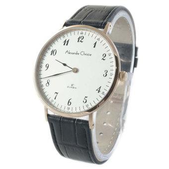 Alexandre Christie Jam Tangan Pria - Rosegold White - Leather Strap - 8479 MHLRGSL  