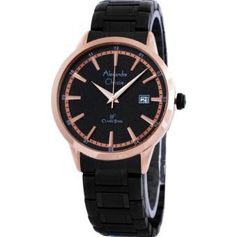 Alexandre Christie - Jam Tangan Pria - Stainless Steel - 8454 Hitam Rosegold  