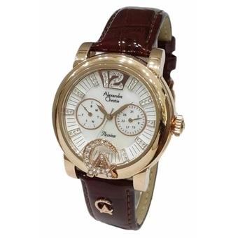 Alexandre Christie - Jam Tangan Wanita - Brown Rose - Strap Kulit - AC 2347 LBRS  