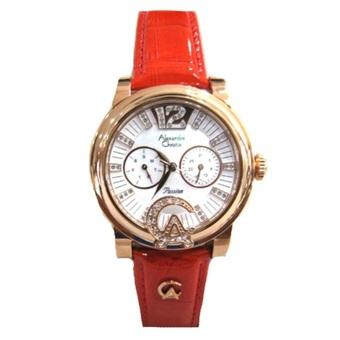 Alexandre Christie Jam Tangan Wanita - Red Rosegold - Strap Leather - 2347  