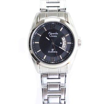 Alexandre Christie-Jam Tangan Wanita- Silver Black - Stainless Steel- AC 8289 LSB  