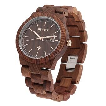 Allwin Bewell W112A Women Full Wood Round Wristwatch Quartz Analog Wooden Watch Gift Red (Intl)  