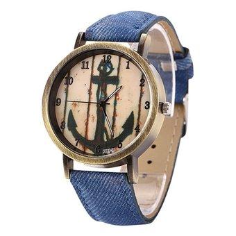 Anchor Bronze Denim Strap Watch (Dark Blue)  