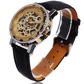 Automatic Mechanical Wristwatch Skeleton Steampunk Golden Unisex Adult - Intl  